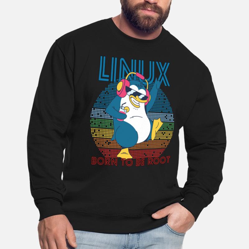 Root Party Penguin Retro Linux Cool Nerd Programmes Sweat-shirt Unisexe