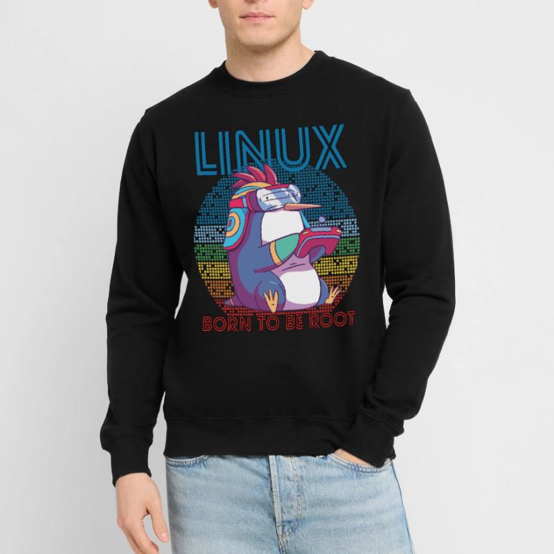 Linux Gamer Penguin Root Party Geek Programmeur Adm Sweat-shirt Unisexe
