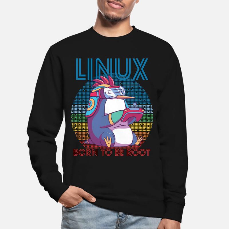 Linux Gamer Penguin Root Party Geek Programmeur Adm Sweat-shirt Unisexe