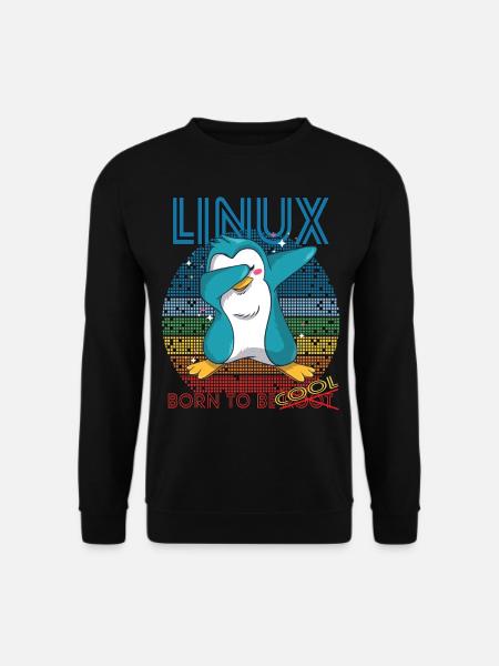 Linux Cool Born To Be Root Cute Penguin Geek Admin - Sweat-shirt Unisexe - noir