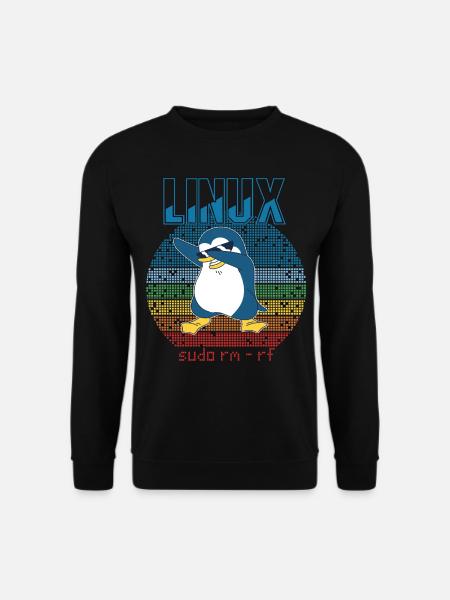 Linux Sudo Root Geek Admin Penguin Nerd Programmer - Unisex Pullover - Schwarz
