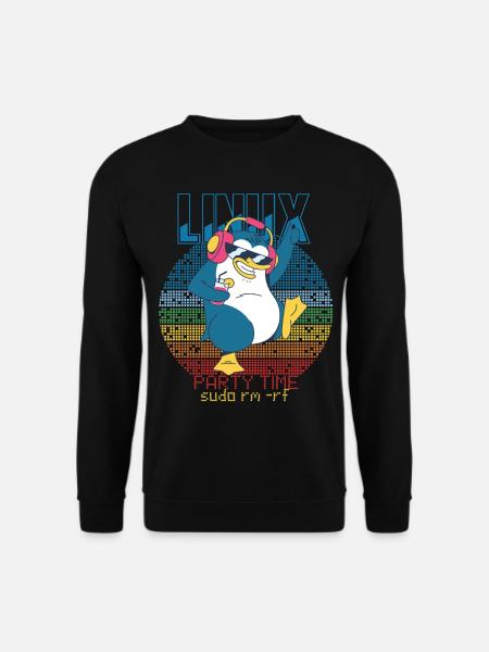 Linux Party Sudo Root Geek Admin Penguin Nerd Prog - Unisex Pullover - Schwarz