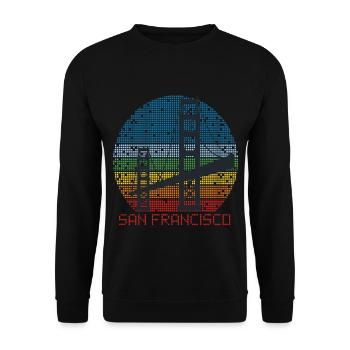 Golden Gate Bridge San Francisco Souvenir California - Unisex Sweatshirt - black - Front - Alina (178cm) & Michal (187cm)