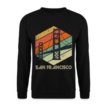 San Francisco Souvenir California Golden Gate Bri - Unisex Sweatshirt - black - Front - Alina (178cm) & Michal (187cm)