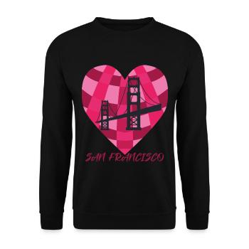 J’adore les souvenirs Golden Gate Brid de San Francisco - Sweat-shirt Unisexe - noir - Devant - Alina (178cm) & Michal (187cm)