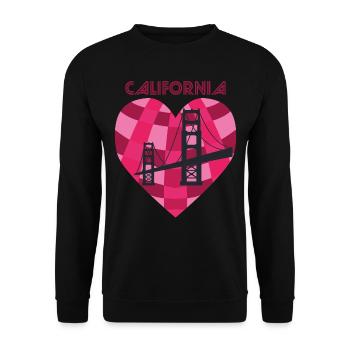 San Francisco Heart Golden Gate Bridge Love Caliph - Unisex Sweatshirt - black - Front - Alina (178cm) & Michal (187cm)