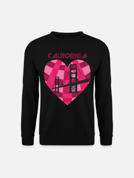 San Francisco Heart Golden Gate Bridge Love Caliph - Unisex Sweatshirt - black