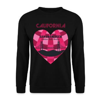 California Retro San Francisco Golden Gate Bridge - Unisex Sweatshirt - black - Front - Alina (178cm) & Michal (187cm)