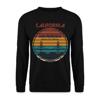 Californie Amour San Francisco Coeur Golden Gate B - Sweat-shirt Unisexe - noir - Devant - Alina (178cm) & Michal (187cm)