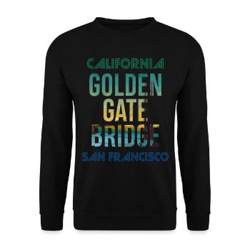 Golden Gate Bridge Souvenir San Francisco Tour in - Unisex Sweatshirt - black - Front - Alina (178cm) & Michal (187cm)