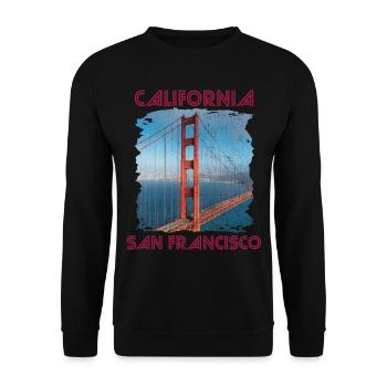 California Love San Francisco Golden Gate Bridge-A - Unisex Sweatshirt - black - Front - Alina (178cm) & Michal (187cm)