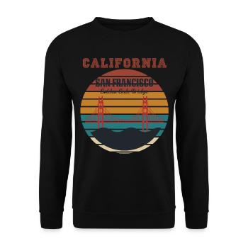 San Francisco California Souvenir Golden Gate Bri - Unisex Sweatshirt - black - Front - Alina (178cm) & Michal (187cm)