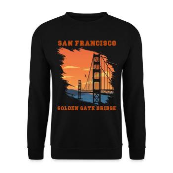 Golden Gate Bridge San Francisco Souvenir California - Unisex Sweatshirt - black - Front - Alina (178cm) & Michal (187cm)