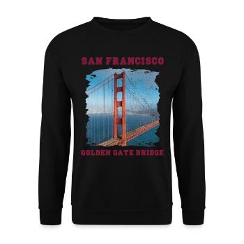 Golden Gate Bridge Souvenir San Francisco California - Unisex Sweatshirt - black - Front - Alina (178cm) & Michal (187cm)