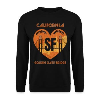 Golden Gate Bridge in California San Francisco Sun - Unisex Sweatshirt - black - Front - Alina (178cm) & Michal (187cm)