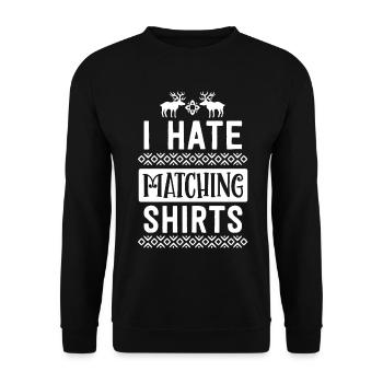 Je déteste les chemises de Noël assorties couple mari - Sweat-shirt Unisexe - noir - Devant - Alina (178cm) & Michal (187cm)
