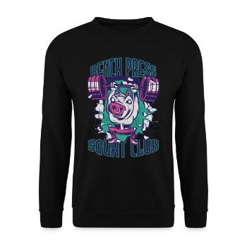 Bench Press Squad Club Bull Training Training Moti - Unisex Sweatshirt - black - Front - Alina (178cm) & Michal (187cm)