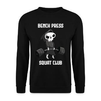 Bench Press Squad Club Workout Grim Reaper Training - Sweat-shirt Unisexe - noir - Devant - Alina (178cm) & Michal (187cm)