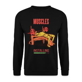 Bench Press Muscles, the Chest Workout Weight Stra - Unisex Sweatshirt - black - Front - Alina (178cm) & Michal (187cm)