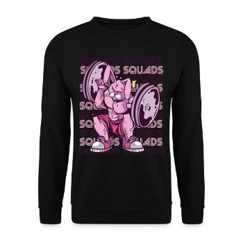 Squad Rabbit Gym Motivation Workout Krafttraining - Unisex Pullover - Schwarz - Vorne - Alina (178cm) & Michal (187cm)