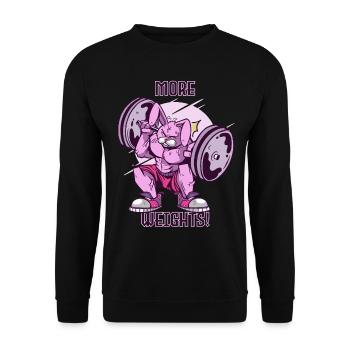 Gym Lapin Plus de musculations Motivati - Sweat-shirt Unisexe - noir - Devant - Alina (178cm) & Michal (187cm)