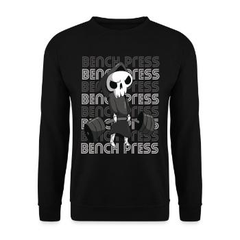 Death Bench Press Workout Motivation Deadlift Gym - Unisex Sweatshirt - black - Front - Alina (178cm) & Michal (187cm)