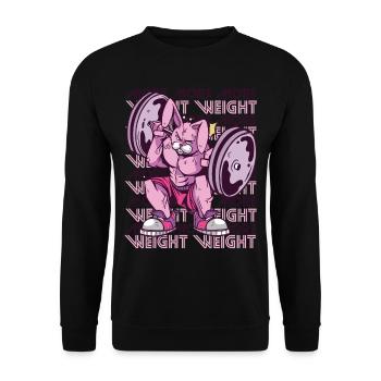 More Weight Rabbit Gym Workout Motivation Kraf - Unisex Sweatshirt - black - Front - Alina (178cm) & Michal (187cm)
