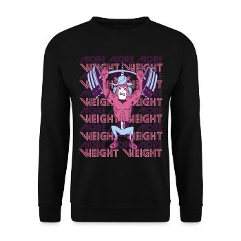 More Weight Unicorn Gym Workout Motivation Strength - Unisex Sweatshirt - black - Front - Alina (178cm) & Michal (187cm)