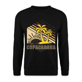 Copacabana Palm Summer Beach Sun Waves Ferie - Unisex Sweatshirt - black - Front - Alina (178cm) & Michal (187cm)