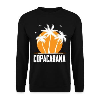 Copacabana Rio Palm Trees Summer Beach Sun Waves U - Unisex Sweatshirt - black - Front - Alina (178cm) & Michal (187cm)