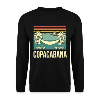 Copacabana Rio Palms Summer Beach Sun Brazil - Unisex Sweatshirt - black - Front - Alina (178cm) & Michal (187cm)