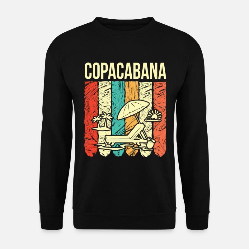 Copacabana Urlaub Rio Palmen Sommer Strand Sonne B - Unisex Pullover - Schwarz