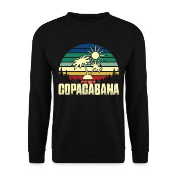 Rio Beach Copacabana Holiday Palms Summer Sun Bra - Unisex Sweatshirt - black - Front - Alina (178cm) & Michal (187cm)