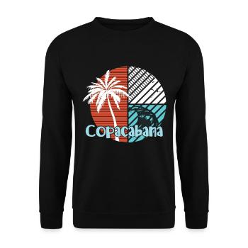 Copacabana Palms Summer Waves Sun Brazil Ri - Unisex Sweatshirt - black - Front - Alina (178cm) & Michal (187cm)