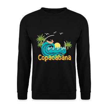 Beach holiday Copacabana Palms Summer Waves Brasi - Unisex Sweatshirt - black - Front - Alina (178cm) & Michal (187cm)