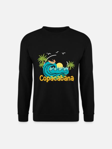 Strandurlaub Copacabana Palmen Sommer Wellen Brasi - Unisex Pullover - Schwarz