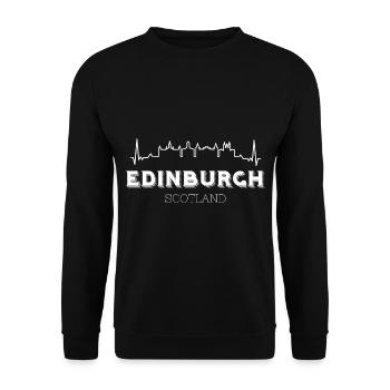 Edinburgh Herzschlag Schottland Andenken schottisc - Unisex Pullover - Schwarz - Vorne - Alina (178cm) & Michal (187cm)