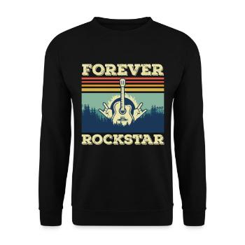 Gitarre Retro Gitarrist Rockgitarre Musiker Sänger - Unisex Pullover - Schwarz - Vorne - Alina (178cm) & Michal (187cm)
