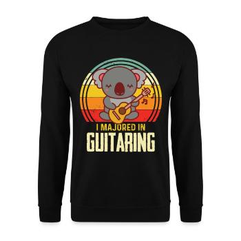 Guitar playing Nice guitarist Rock guitar musician - Unisex Sweatshirt - black - Front - Alina (178cm) & Michal (187cm)