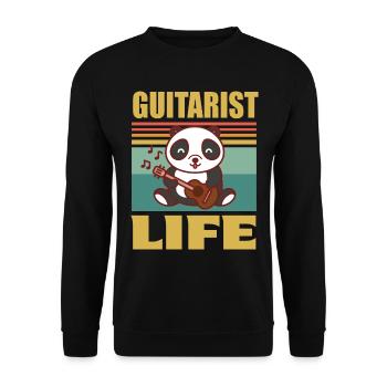 Guitar Cute Panda Guitarist Rock Guitar Gi - Unisex Sweatshirt - black - Front - Alina (178cm) & Michal (187cm)