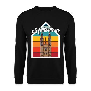 Matterhorn Schweiz Zermatt Alpen Souvenir Skiberg - Unisex Pullover - Schwarz - Vorne - Alina (178cm) & Michal (187cm)