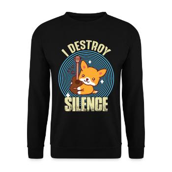 Guitare Destroy Silence Nice Fox guitariste Rockgi - Sweat-shirt Unisexe - noir - Devant - Alina (178cm) & Michal (187cm)
