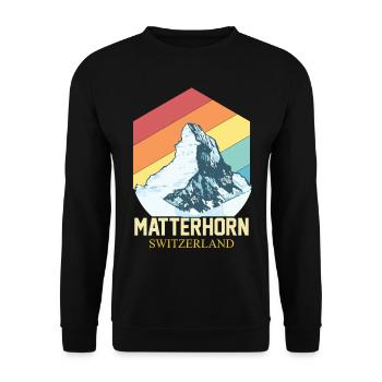 Matterhorn Alpen Schweiz Souvenir Zermatt Skifahre - Unisex Pullover - Schwarz - Vorne - Alina (178cm) & Michal (187cm)