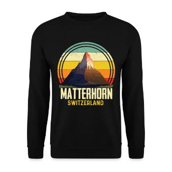 Cervin Suisse Alpes Souvenir Ski Zermatt Skif - Sweat-shirt Unisexe - noir - Devant - Alina (178cm) & Michal (187cm)