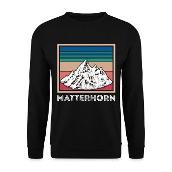 Alpen Cervin Suisse Souvenir Ski Zermatt Skif - Sweat-shirt Unisexe - noir - Devant - Alina (178cm) & Michal (187cm)