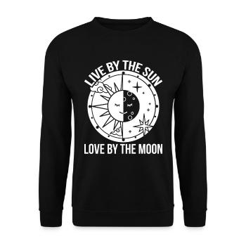 Moon Sun Day Moon Phase Moon Phases of the Moon - Unisex Sweatshirt - black - Front - Alina (178cm) & Michal (187cm)