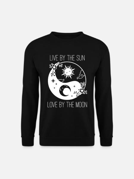 Mond Liebe Sonne Sonnenschein Mondphase Sonnenaufg - Unisex Pullover - Schwarz