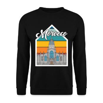 Marokko Skyline Afrika Stadt Gibraltar Ozean - Unisex Pullover - Schwarz - Vorne - Alina (178cm) & Michal (187cm)