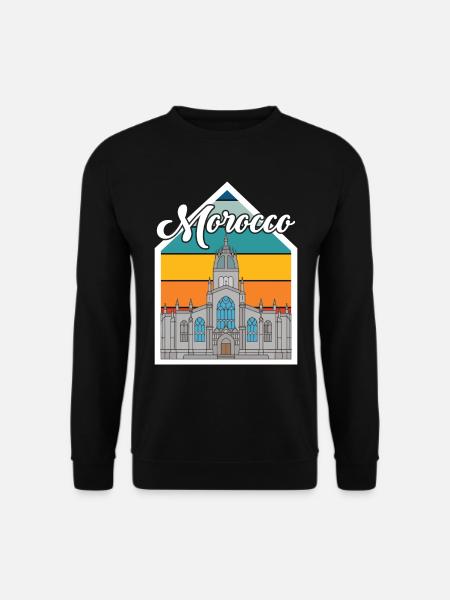 Morocco Skyline Africa City Gibraltar Ocean - Unisex Sweatshirt - black