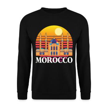 Maroc Temple Afrique Gibraltar Plage marocaine - Sweat-shirt Unisexe - noir - Devant - Alina (178cm) & Michal (187cm)